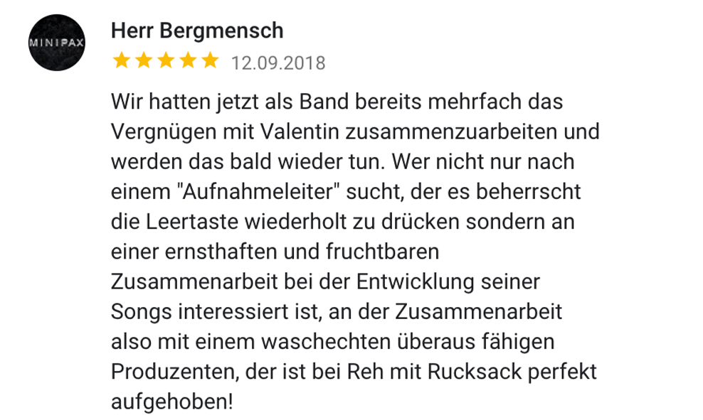 Reh Mit Rucksack Rezension